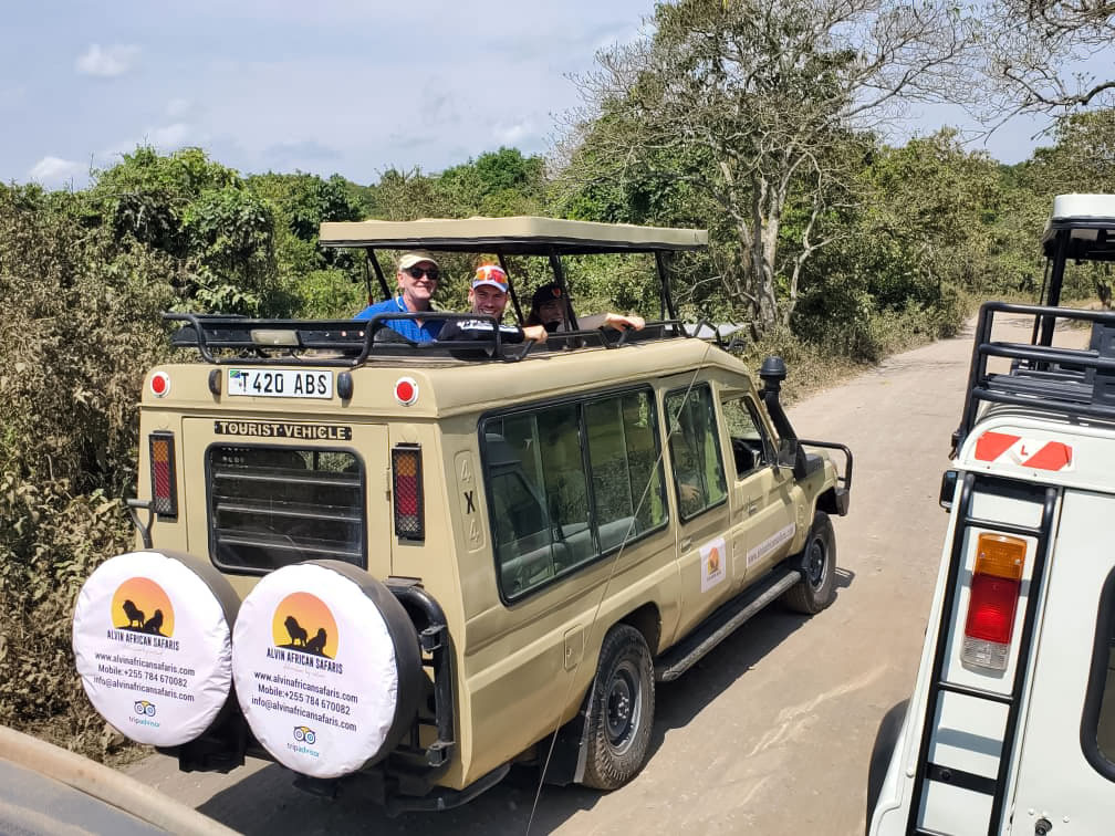 Safari vehicle on a dirt road